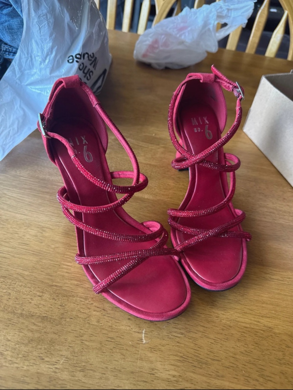 Mix No. 6 Red Strappy High Heel Sandals